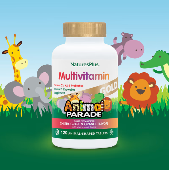 Мультивитамины для Детей с D3, K2, Probiotics, Animal Parade Gold → ...