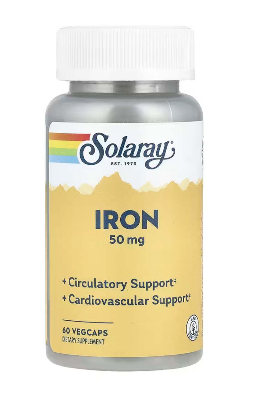 Solaray Железо Хелат, Iron 50 мг, 60 вег. капсул 