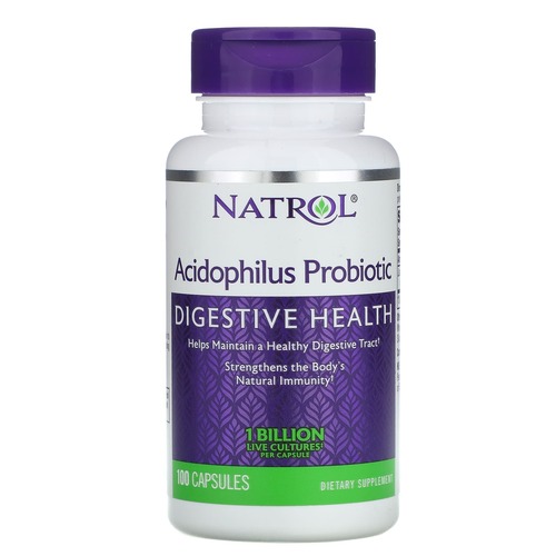 Natrol Пробиотик, Acidophilus 100 мг, 100 капcул
