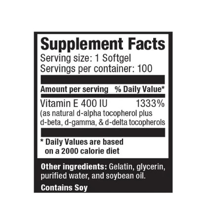 Ultimate Nutrition Витамин Е 400 ЕД 100 гелевых капсул