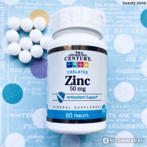 21st Century Хелатный цинк, 50 мг, 60 таблеток