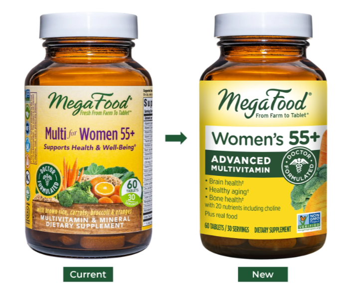 MegaFood, Multi for Women 55+, Мультивитамины для Женщин 55+, 60 таблеток