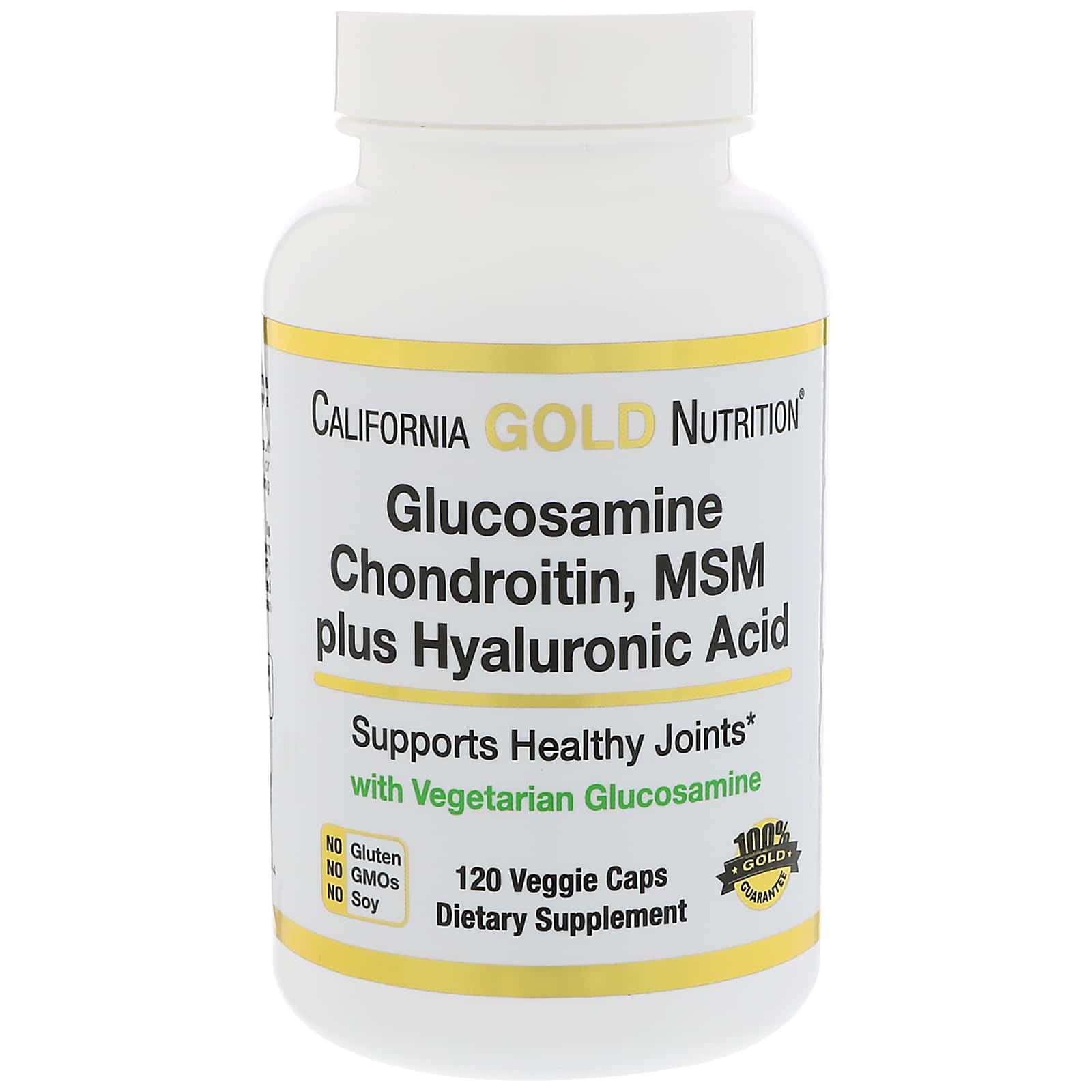 California Gold Nutrition Глюкозамин хондроитин msm плюс гиалуроновая кислота, 120  капсул