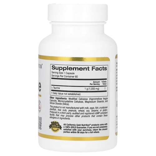 California Gold Nutrition L-Таурин 1000 мг, 60 капсул