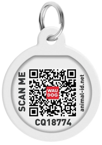 WAUDOG, Адресник Smart ID c QR-паспортом, Металл, Рисунок 