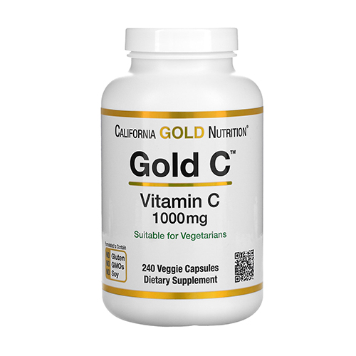 California Gold Nutrition Витамин С, Gold C 1000 мг, 240 вегетарианских капсул
