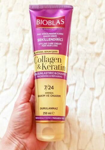 BIOBLAS Крем маска для волос, Botanic Collagen+Keratin hair cream 250 мл