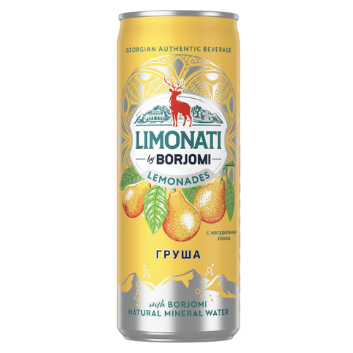 BORJOMI, Грузинский Лимонад LIMONATI by BORJOMI, 330 мл ж/б
