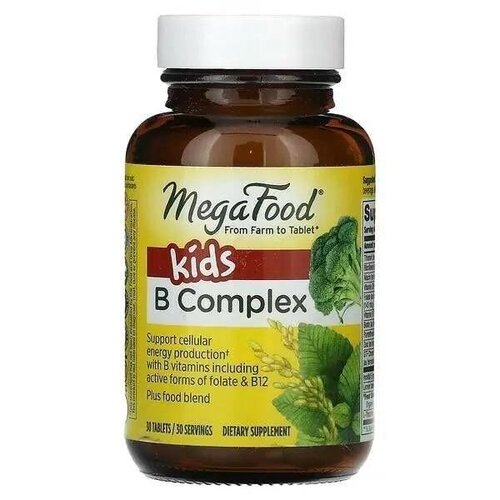 MegaFood, B Complex for Kids, Комплекс витаминов группы B для детей, 30 таблеток