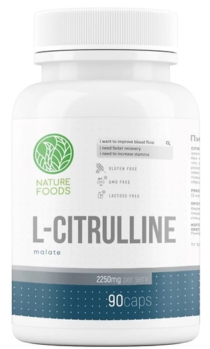 Nature Foods L-Цитруллин малат 750 мг, 90 капсул