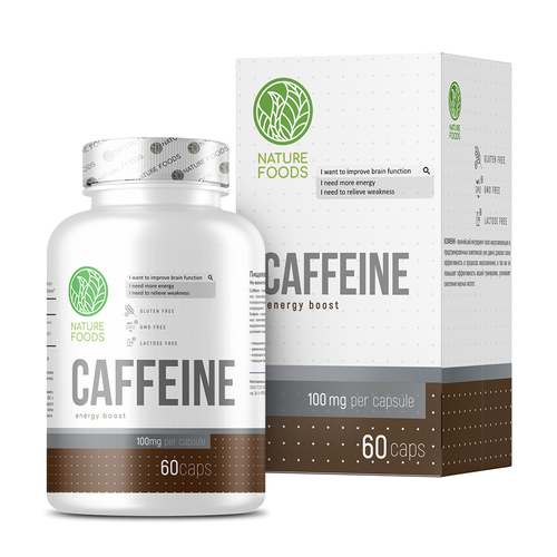 Nature Foods Caffeine, Кофеин 100 мг 60 капсул