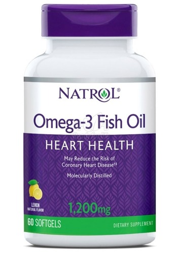 Natrol Омега-3 со вкусом Лимона 1200 мг, 60 капсул