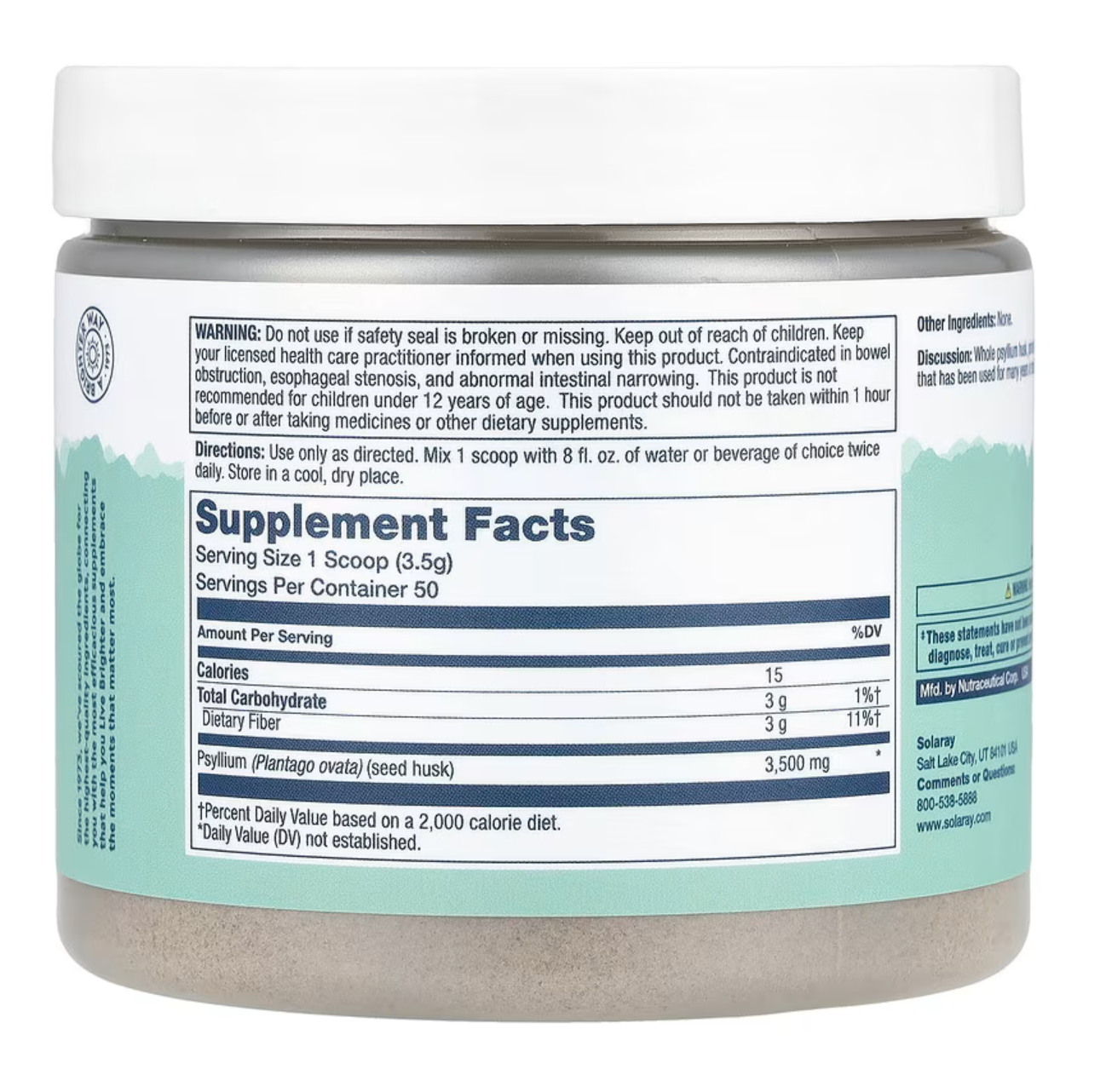 Solaray Псиллиум, Psyllium Husk Fibre 175 гр