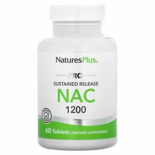 Nature's Plus, N-ацетилцистеин NAC 1200 мг, 60 капсул 