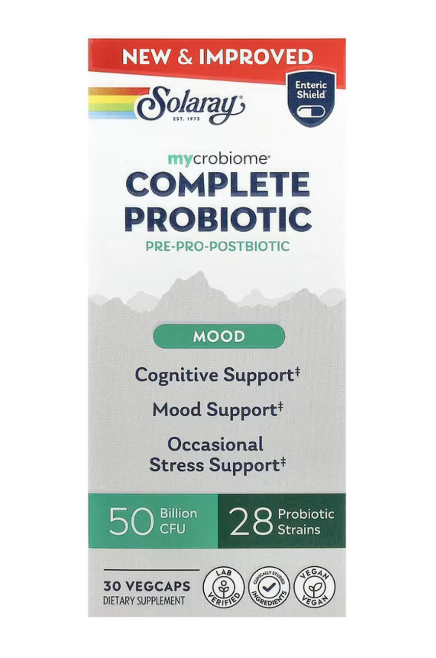 Solaray Микробиом Пробиотическая Смесь, Mycrobiome Complete Probiotic 50 Billion CFU, 30 вег. капсул