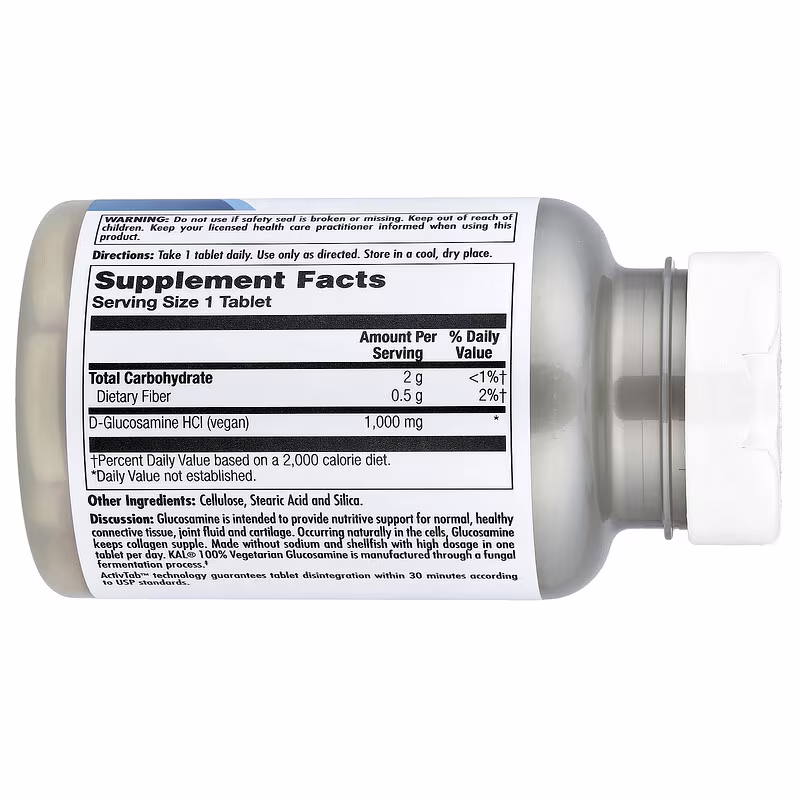 KAL, Glucosamine, Вегетарианский Глюкозамин, 1000 мг, 60 таблеток