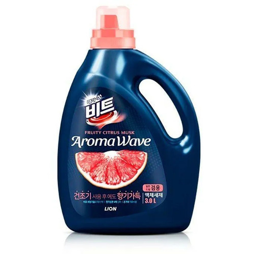 CJ LION, Гель для стирки БЕЛОГО и ЦВЕТНОГО белья "Цитрус" Beat Aromawave 3 л бутылка 