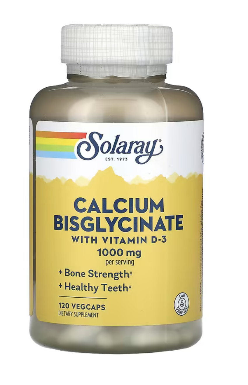 Solaray Кальций Бисглицинат с Витамином Д3, Calcium Bisglycinate With Vitamin D-3, 120 вег. капсул в Казахстане