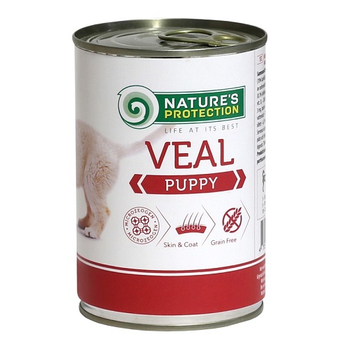 Nature's Protection, Veal, Консервы для Щенков (Телятина), 800 г 