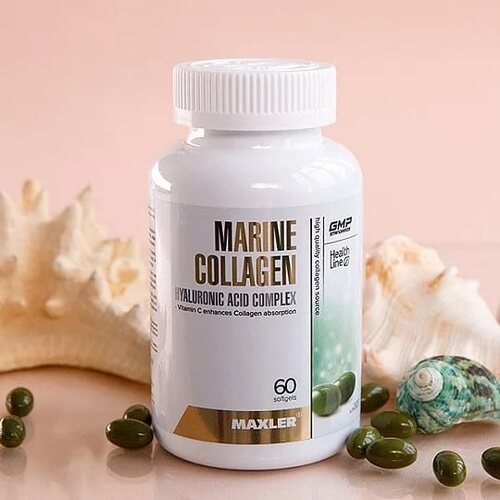 Maxler Коллаген Морской + Гиалуроновая кислота, Marine Collagen 120 капсул