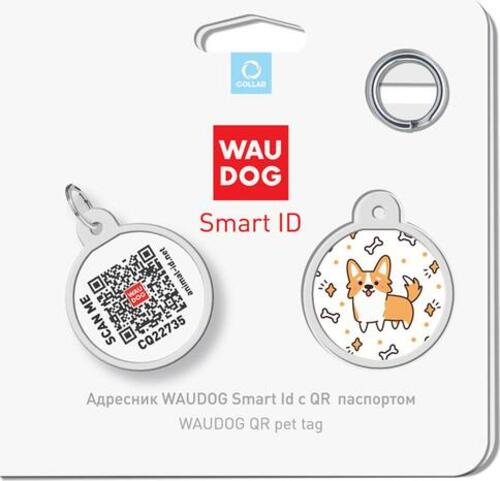WAUDOG, Адресник Smart ID c QR-паспортом, Металл, Рисунок 