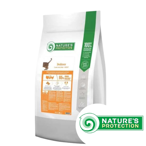 Nature's Protection, Adult, Indoor, Сухой Корм для Взрослых Кошек (Курица), 18 кг  