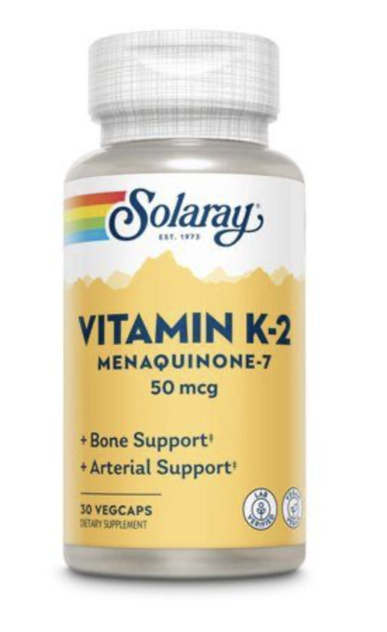 Solaray Витамин K-2 Менахинон-7, Vitamin K-2 Menaquinone-7, 50 мкг, 30 вег. капсул 