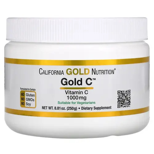 California Gold Nutrition Витамин С 1000 мг, Gold C Powder, 250 гр