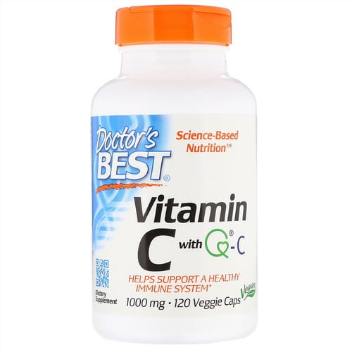 Doctors Best Витамин C + Quali-C 1000 мг, 120 вегетарианских капсул