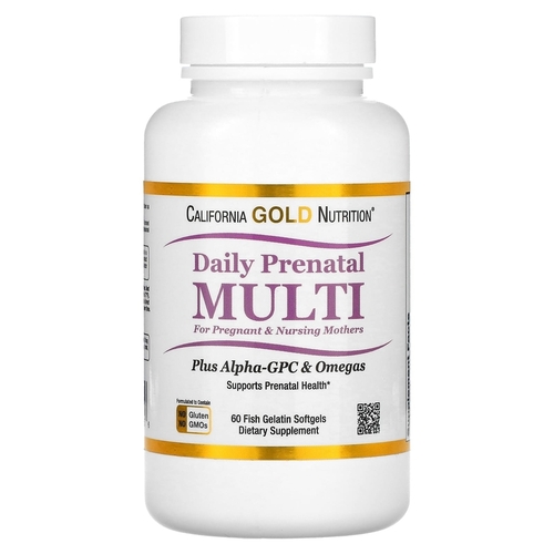 California Gold Nutrition Мультивитаминный комплекс для беременных и кормящих, 60 мягких таблеток