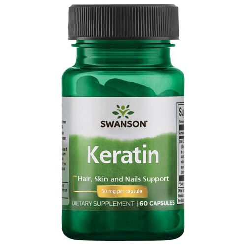 Swanson Кератин для увеличения объема волос 50 мг, 60 капсул