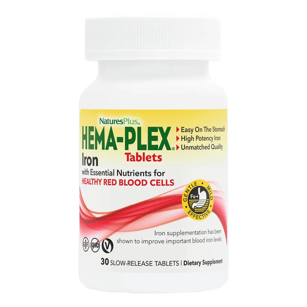 Nature's Plus, Железо Hema-Plex, замедленного высвобождения, 30 таблеток 