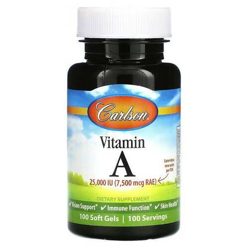 Carlson Labs Витамин А 7500 мкг, 100 капсул