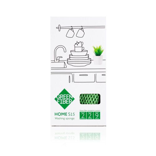 Greenway, Губка для мытья посуды GREEN FIBER HOME S15, 15,5 × 9 см