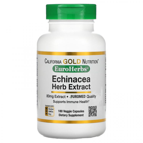 California Gold Nutrition Экстракт эхинацеи 80 мг, 180 вегетарианских капсул