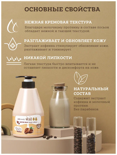Welcos Kwailnara Coffee Milk Body Lotion,  Лосьон для тела с кофейным молоком 560 мл 