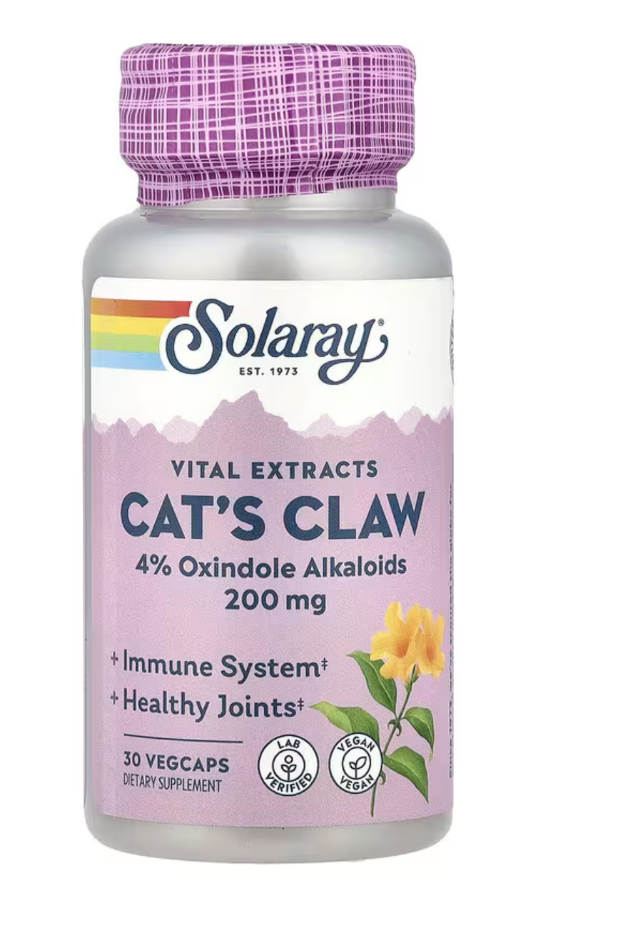 Solaray Кошачий Коготь, Cat's Claw 200 мг, 30 вег. капсул 
