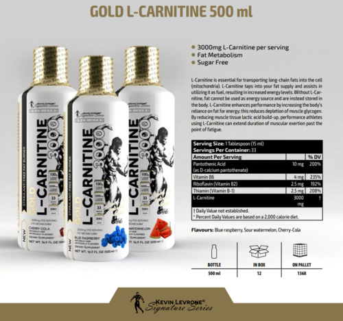 Kevin Levrone L-Карнитин 3000 мг, L-Carnitine Liquid-3000 мг, 500 мл 