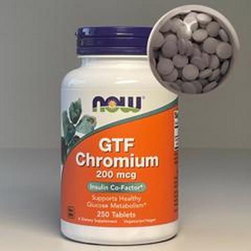 Now Foods Хром GTF Chromium,  200 мкг, 250 таблеток