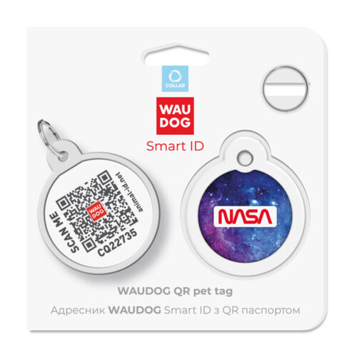 WAUDOG, Адресник Smart ID c QR-паспортом, Металл, Рисунок 