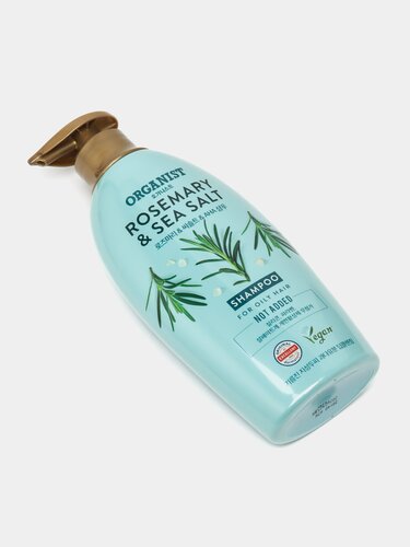 Organist Шампунь для Жирных Волос с Розмарином и Морской Солью, Rosemary & Sea Salt Shampoo 500ml