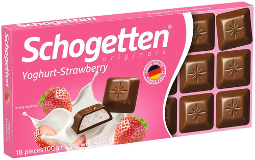 Schogetten Yogurt-Strawberry, Молочный шоколад с начинкой 