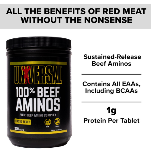 Universal Nutrition 100% Beef Aminos Говяжьи аминокислоты  200 таблеток