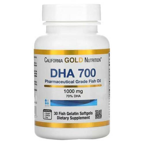 California Gold Nutrition 700 DHA, рыбий жир 1000 мг, 30 капсул