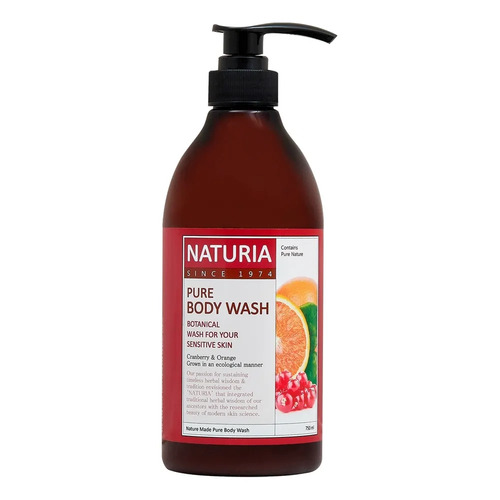 NATURIA, Гель для душа, Pure Body Wash, Cranberry-Orange, 750 мл