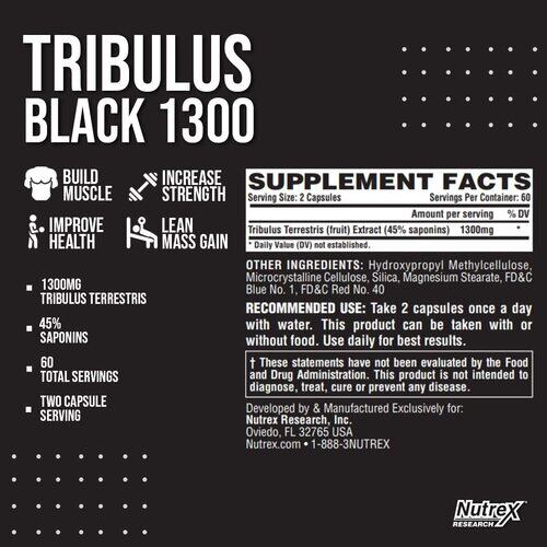 Nutrex Трибулус, Tribulus Black 1300 мг, 120 капсул