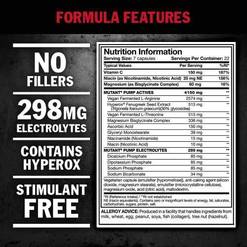 Mutant Nutrition Mutant Pump, Окись Азота, 154 caps.