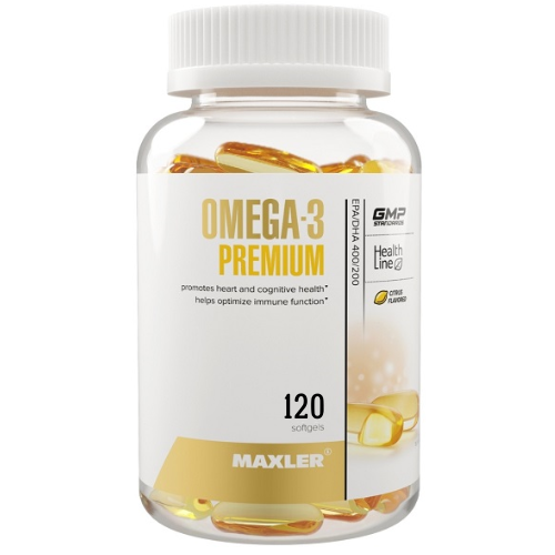 Maxler Омега-3, Premium 650 мг, 120 капсул