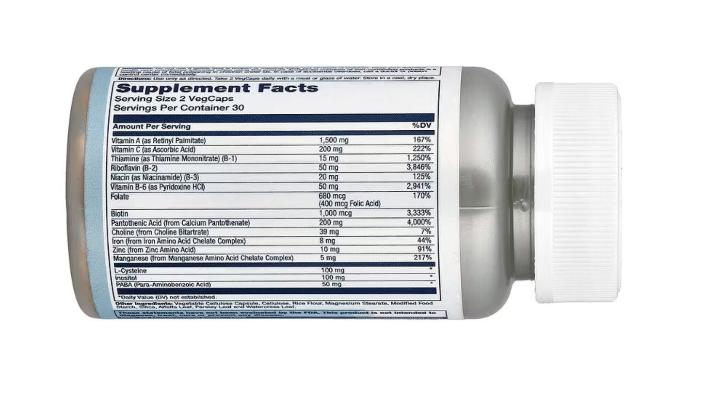 Solaray Витамины для Волос с L-цистеином, Hair Nutrients With L-Cysteine, 60 вег. капсул 