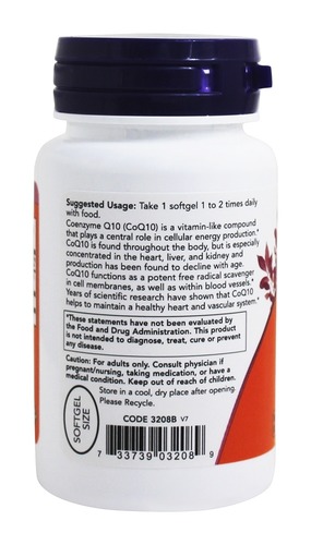 Now Foods Коэнзим Q10 100 мг, 50 капсул